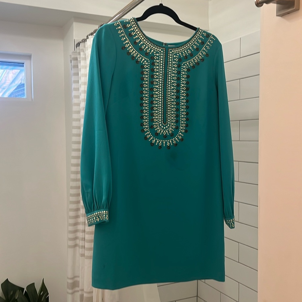 Turquoise Trina Turk Dress🩵 (a few front stains 😢) ‼️PRICE DROP‼️